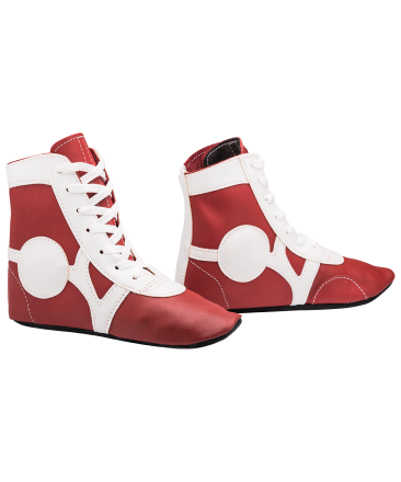 Обувь для самбо SM-0102, кожа, красный, фото 1