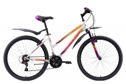 Велосипед Black One Alta 26 белый/фиолетовый/жёлтый 14,5''
