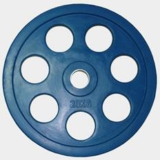 Олимпийский диск евро-классик с хватом &quot;Ромашка&quot; 20 кг. (обрезиненный, синий, d51мм.)