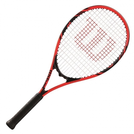 Ракетка б/т Wilson Roger Federer Gr3, для любителей, титановый сплав, со струнами, красно-черный, фото 1