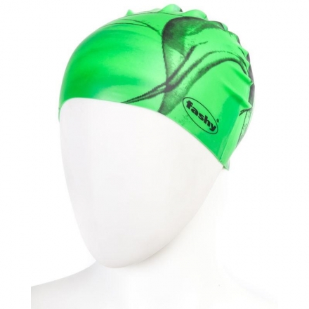Шапочка для плавания &quot;FASHY Silicone Cap&quot;, силикон, зелено-черный, фото 1