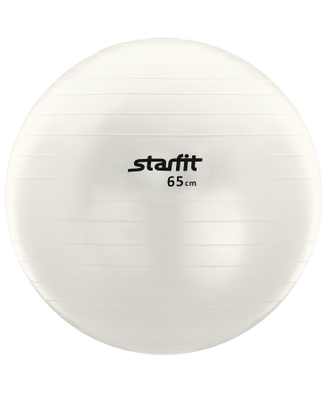Мяч гимнастический GB-102 с насосом 65 см, антивзрыв, белый, фото 1