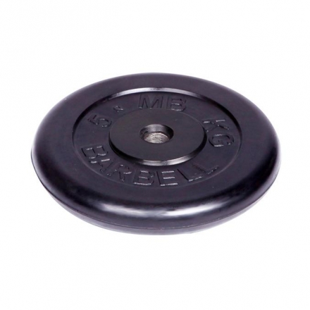 Диск обрезиненный Barbell d 31 мм чёрный 5 кг, фото 1