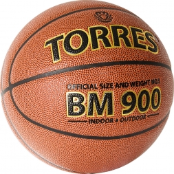 Мяч баск. &quot;TORRES BM900&quot; арт.B32035, р.5, ПУ-композит, нейлон корд, бутил. камера, темнооранж-черн, фото 2
