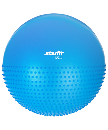 Мяч гимнастический полумассажный GB-201 65 см, антивзрыв, синий, фото 1