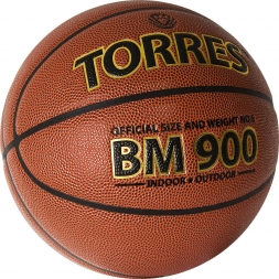 Мяч баск. &quot;TORRES BM900&quot; арт.B32036, р.6, ПУ-композит, нейлон. корд, бутил. камера, темнооранж-черн, фото 2