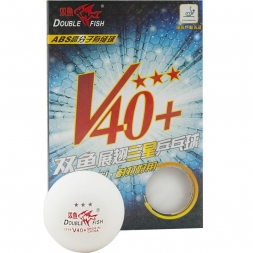 Мяч для настольного тенниса Double Fish 3***, диам. V40+ мм, ITTF Appr., упак. 6 шт, белый, фото 1