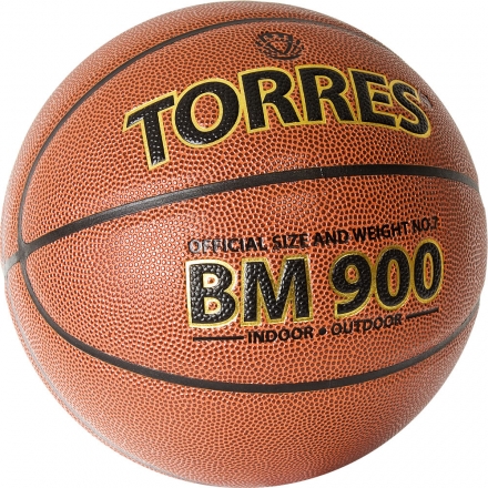 Мяч баск. &quot;TORRES BM900&quot; арт.B32037, р.7, ПУ-композит, нейлон.корд, бутил. камера, темнооранж-черн, фото 2
