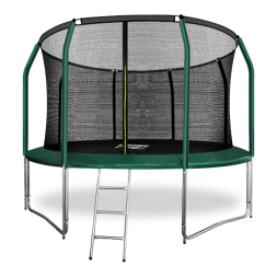 Батут премиум 12FT с внутренней страховочной сеткой и лестницей, темно-зеленый, ARL-TP-1204_I_DG