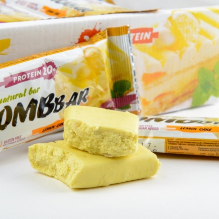 Протеиновый батончик Bombbar 60 гр, Лимонный торт, шт., фото 2