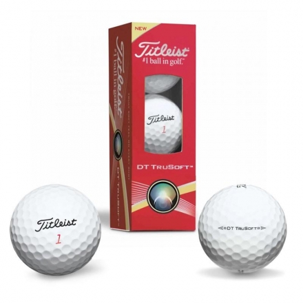 Мяч для гольфа Titleist DT TruSoft, для игроков начального и среднего уровня, уп. 3шт, белый, фото 1