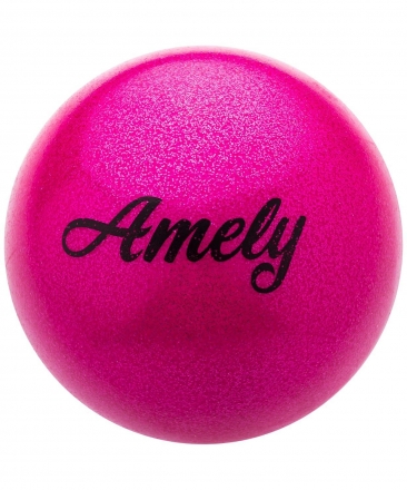 Мяч для художественной гимнастики AGB-103 19 см, розовый, с насыщенными блестками, фото 1