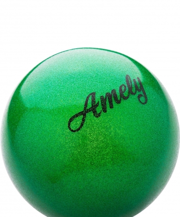 Мяч для художественной гимнастики AGB-103 19 см, зеленый, с насыщенными блестками, фото 2