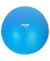 Мяч гимнастический полумассажный GB-201 55 см, антивзрыв, синий