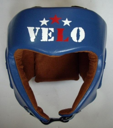 Шлем боксерский VELO открытый (кожа) синий p.L AIBA, фото 1