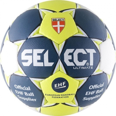 Мяч гандбольный профессиональный &quot;SELECT Ultimate&quot;, Junior (р.2), оф.мяч EHF, бело-серо-желтый, фото 1
