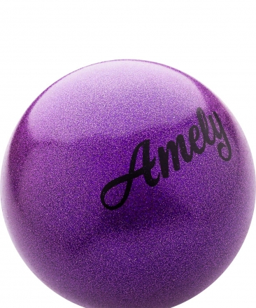 Мяч для художественной гимнастики AGB-103 19 см, фиолетовый, с насыщенными блестками, фото 2