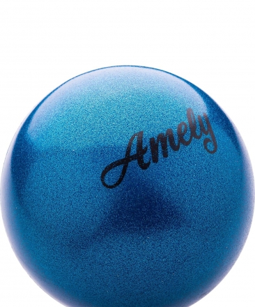 Мяч для художественной гимнастики AGB-103 19 см, синий, с насыщенными блестками, фото 2