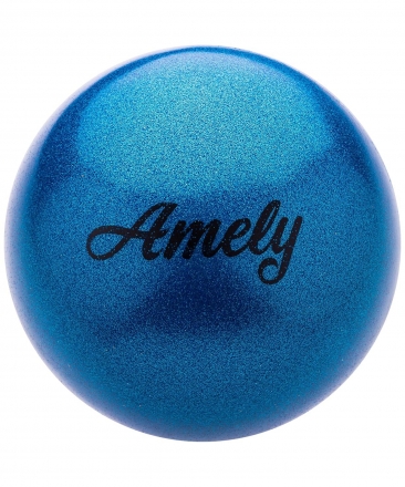 Мяч для художественной гимнастики AGB-103 19 см, синий, с насыщенными блестками, фото 1