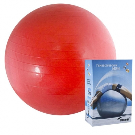 Мяч гимнастический &quot;PALMON&quot;, диам. 45 см, красный, фото 1