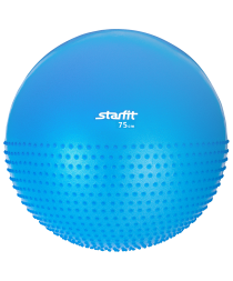 Мяч гимнастический полумассажный GB-201 75 см, антивзрыв, синий