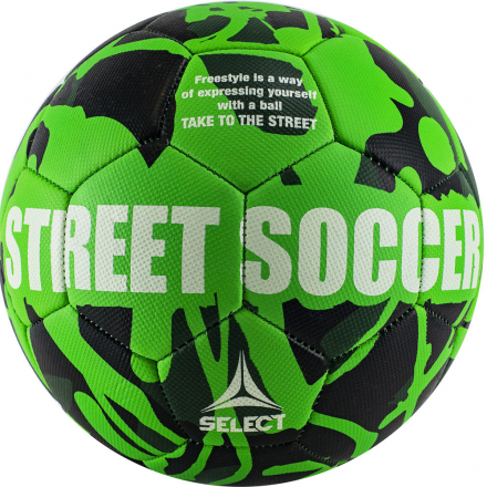 Мяч футб. &quot;SELECT Street Soccer&quot; арт. 813120-444, р.5, 32пан., резина, маш.сш., лат.камера, зел-черн, фото 1