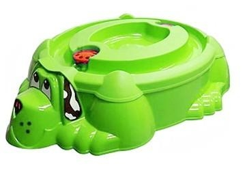 Песочница-бассейн &quot;Собачка с крышкой&quot; 432 зелёный с зелёной крышкой, фото 1