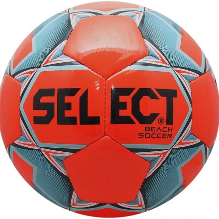 Мяч для пляжного футбола любительский &quot;SELECT Beach Soccer&quot;, р. 5, ДИЗ&#039;19, оранжево-голубо-черный, фото 1