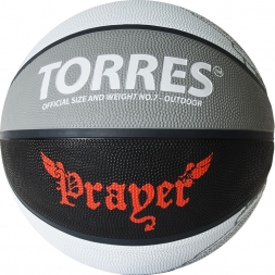 Мяч баск. &quot;TORRES Prayer&quot; арт.B02057, р.7, резина, нейлон.корд, бут. кам., серо-черно-красный, фото 1