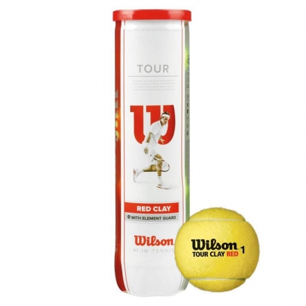 Мяч теннисный WILSON Tour Clay Red, мяч для красных грунтовых кортов, фото 1