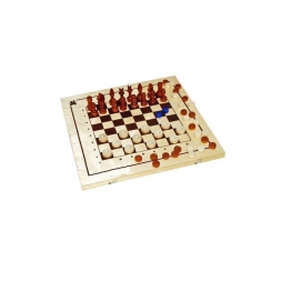 Игра 3 в 1 шашки, шахматы, нарды с деревянными фигурами