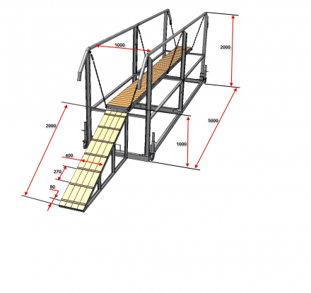 Мобильная полоса препятствий (разрушенная лестница, лабиринт, подвижная лестница и туннель), фото 3