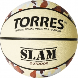 Мяч баск. &quot;TORRES Slam&quot; арт.B02067, р.7, резина, нейлон. корд, бут. кам, бежево-хаки, фото 1