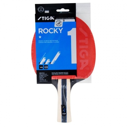 Ракетка для настольного тенниса Stiga Rocky 1*, для любителей, одобренная ITTF , фото 1
