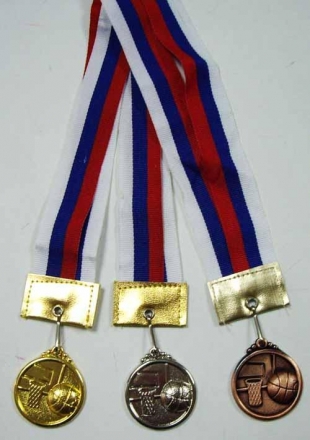 Медаль Баскетбол d-40 мм золото, фото 1