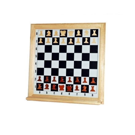 Доска шахматная демонстрационная магнитная с деревянными фигурами, фото 1
