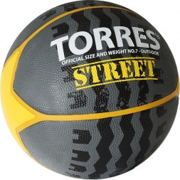 Мяч баск. &quot;TORRES Street&quot; арт.B02417, р.7, 7 панел.резина, нейлон.корд, бут. кам., серо-желто-бел, фото 2