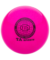 Мяч для художественной гимнастики RGB-102, 19 см, розовый, с блестками, фото 1