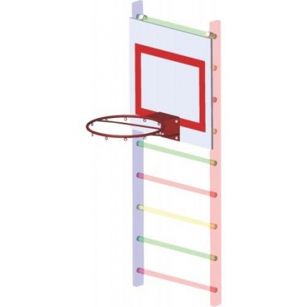 Щит баскетбольный ZSO навесной на шведскую стенку 700х700 мм, ФАНЕРА, фото 1