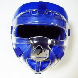 Шлем-маска (кожа) синий р.L