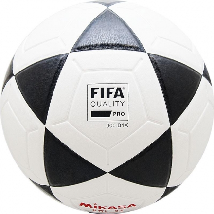 Мяч футзал. проф. &quot;MIKASA SWL 62&quot;,р.4, серт. FIFA Quality Pro для провед.соревнов.высш.уровня, бело-черный, фото 2