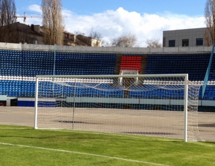 Ворота футбольные алюминиевые 7,32х2,44 м под свободно подвешиваемую сетку, фото 4