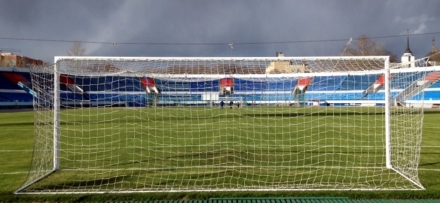 Ворота футбольные алюминиевые 7,32х2,44 м под свободно подвешиваемую сетку, фото 6