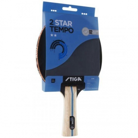Ракетка для настольного тенниса Stiga Tempo ASC 2**, одобренная ITTF накладка с губкой толщиной 2,0 мм, коническая ручка, фото 1