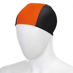Шапочка для плавания &quot;FASHY Fabric Cap&quot;, полиамид/эластан, 3 панели, черно-оранжевый
