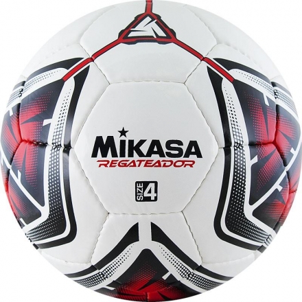 Мяч футбольный тренировочный &quot;MIKASA REGATEADOR5-R&quot;, р.4, бело-черно-красный, фото 1