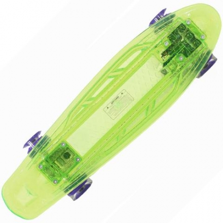 Скейтборд со светодиодной подсветкой Shark TLS-403 Crystal Green 22&quot; зеленый , фото 1