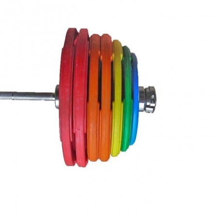 Штанга «Олимпийская» 265 кг в комплекте с цветными дисками, фото 1