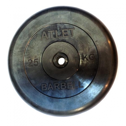 Диски обрезиненные, чёрного цвета, 26 мм, Atlet MB-AtletB26-25, фото 1