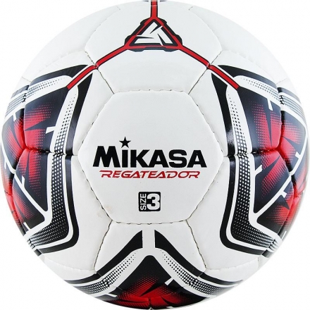 Мяч футбольный тренировочный &quot;MIKASA REGATEADOR5-R&quot;, р.3, бело-черно-красный , фото 1